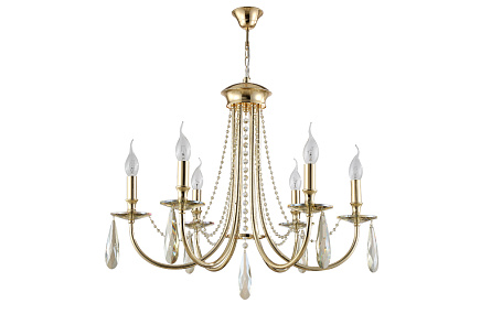 Подвесная люстра Crystal Lux VICTORIA SP6 GOLD/AMBER
