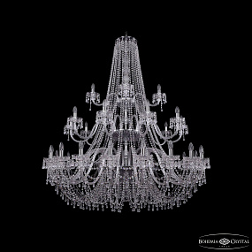 Большая хрустальная люстра Bohemia IVELE Crystal 1410/20+10+5/530/3d Ni V0300