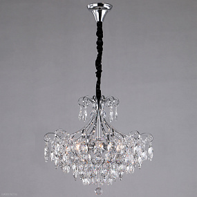 Подвесная люстра с хрусталем Eurosvet Crystal 10080/6 хром/прозрачный хрусталь Strotskis