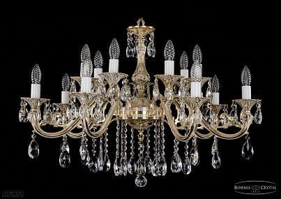 Литая подвесная люстра с хрусталем Bohemia IVELE Crystal 1703/14/320/B/GW
