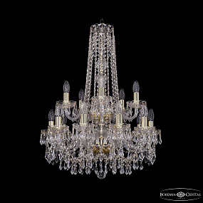 Большая хрустальная люстра Bohemia IVELE Crystal 1403/10+5/195/h-77/2d G