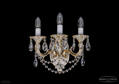 Бра литое с хрусталем Bohemia IVELE Crystal 1702B/3/175 C/GW