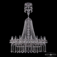 Большая хрустальная люстра Bohemia IVELE Crystal 1413/20/400/XL-160 Ni