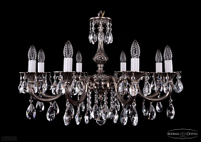 Литая подвесная люстра с хрусталем Bohemia IVELE Crystal 1702/8/265/A/NB