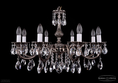 Литая подвесная люстра с хрусталем Bohemia IVELE Crystal 1702/8/265/A/NB