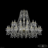 Большая хрустальная люстра Bohemia IVELE Crystal 1411/24+12/530 G