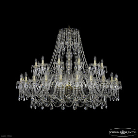 Большая хрустальная люстра Bohemia IVELE Crystal 1411/24+12/530 G