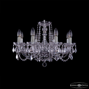 Хрустальная подвесная люстра Bohemia IVELE Crystal 1402/8/195/Ni/Leafs