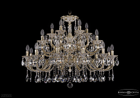 Литая подвесная люстра с хрусталем Bohemia IVELE Crystal 1722/12+6+6/335/A/GW