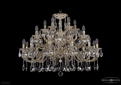 Литая подвесная люстра с хрусталем Bohemia IVELE Crystal 1722/12+6+6/335/A/GW