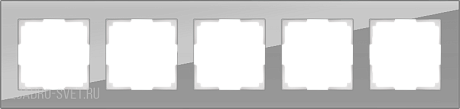 Рамка на 5 постов (серый,стекло) Werkel WL01-Frame-05