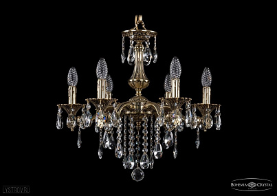 Литая подвесная люстра с хрусталем Bohemia IVELE Crystal 1710/6/160/B/GB