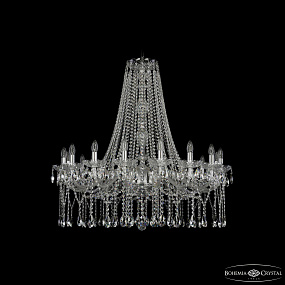 Большая хрустальная люстра Bohemia IVELE Crystal 1413/16/360/h-100 Ni