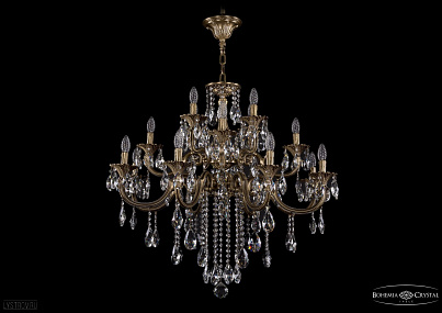 Литая подвесная люстра с хрусталем Bohemia IVELE Crystal 1722/8+4+4/335/B/FP