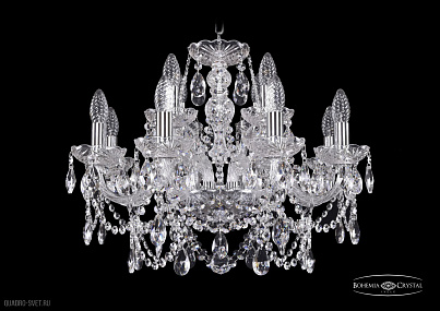 Хрустальная подвесная люстра Bohemia IVELE Crystal 1411/8+4/195/Ni