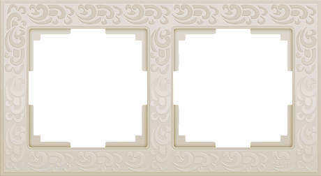 Рамка на 2 поста (слоновая кость) Werkel WL05-Frame-02-ivory