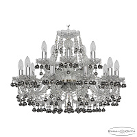 Большая хрустальная люстра Bohemia IVELE Crystal 1409/10+5/240 Ni K781