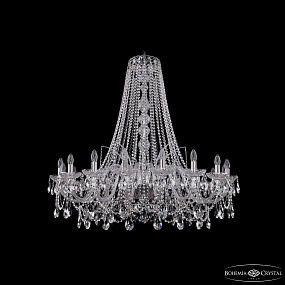 Хрустальная подвесная люстра Bohemia IVELE Crystal 1411/18/400/h-113/Ni