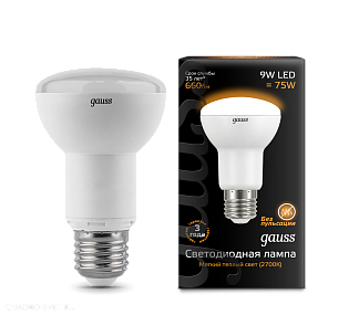 Лампа LED Gauss Рефлекторная 9 Вт E27 2700K 220В 106002109