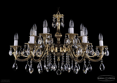 Литая подвесная люстра с хрусталем Bohemia IVELE Crystal 1703/12/320/A/G