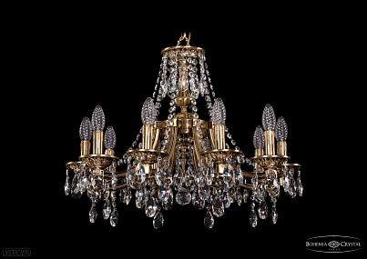 Литая подвесная люстра с хрусталем Bohemia IVELE Crystal 1771/10/190/A/FP