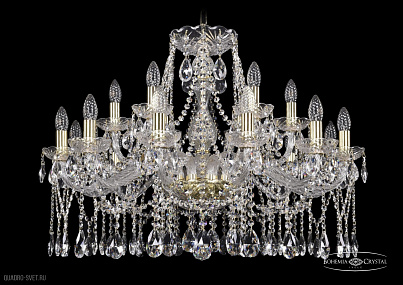 Хрустальная подвесная люстра Bohemia IVELE Crystal 1413/12+6/300/G