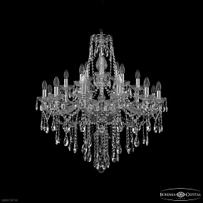 Большая хрустальная люстра Bohemia IVELE Crystal 1415/12+6+3/300 Ni