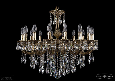 Литая подвесная люстра с хрусталем Bohemia IVELE Crystal 1702/16/265/B/GB
