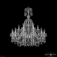 Большая хрустальная люстра Bohemia IVELE Crystal 1403/12+6/300/XL-95 Ni