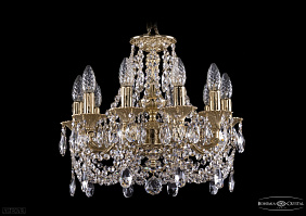 Литая подвесная люстра с хрусталем Bohemia IVELE Crystal 1707/10/125/C/G
