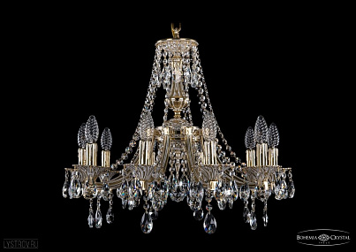 Литая подвесная люстра с хрусталем Bohemia IVELE Crystal 1771/10/190/A/GW