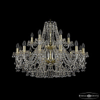 Большая хрустальная люстра Bohemia IVELE Crystal 1409/12+6/300/2d G