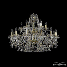 Большая хрустальная люстра Bohemia IVELE Crystal 1409/12+6/300/2d G