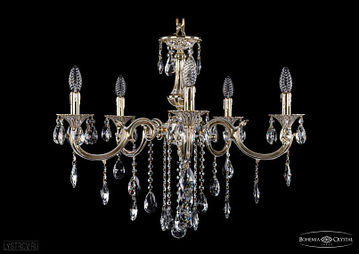 Литая подвесная люстра с хрусталем Bohemia IVELE Crystal 1702/5/265/B/GW