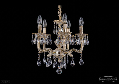 Литая подвесная люстра с хрусталем Bohemia IVELE Crystal 1704/5/110/A/GW