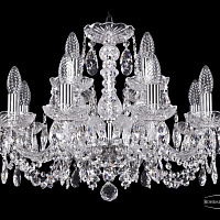 Хрустальная подвесная люстра Bohemia IVELE Crystal 1402/8+4/195/Ni