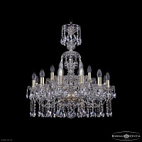 Большая хрустальная люстра Bohemia IVELE Crystal 1413/12+6/220/XL-74 G