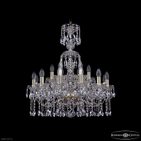 Большая хрустальная люстра Bohemia IVELE Crystal 1413/12+6/220/XL-74 G