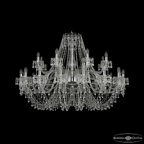Большая хрустальная люстра Bohemia IVELE Crystal 1410/16+8/460 Ni V0300