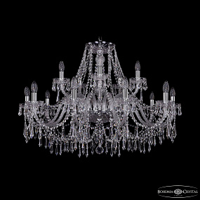Большая хрустальная люстра Bohemia IVELE Crystal 1403/10+5/360 Ni