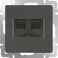 Розетка телефонная RJ-11 и Еthernet RJ-45 (серо-коричневый) Werkel WL07-RJ11+RJ45