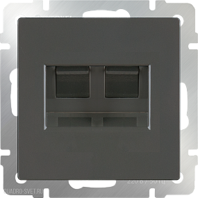 Розетка телефонная RJ-11 и Еthernet RJ-45 (серо-коричневый) Werkel WL07-RJ11+RJ45
