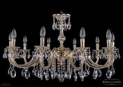 Литая подвесная люстра с хрусталем Bohemia IVELE Crystal 1702/10/335/A/GW