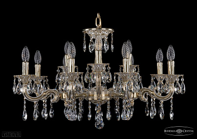 Литая подвесная люстра с хрусталем Bohemia IVELE Crystal 1717/12/A/GW