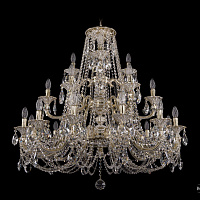 Литая подвесная люстра с хрусталем Bohemia IVELE Crystal 1732/12+6+3/335/C/GW