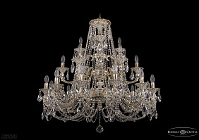 Литая подвесная люстра с хрусталем Bohemia IVELE Crystal 1732/12+6+3/335/C/GW