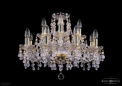 Хрустальная подвесная люстра Bohemia IVELE Crystal 1410/8+4/195/G/V0300