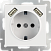 Розетка с заземлением, шторками и USBх2 (белая) Werkel WL01-SKGS-USBx2-IP20
