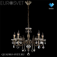 Люстра подвесная EUROSVET 3281 3281/5 античная бронза/прозрачный хрусталь Strotskis