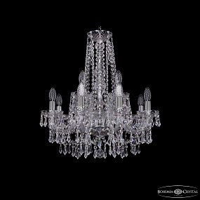 Хрустальная подвесная люстра Bohemia IVELE Crystal 1403/8+4/195/h-60 Ni